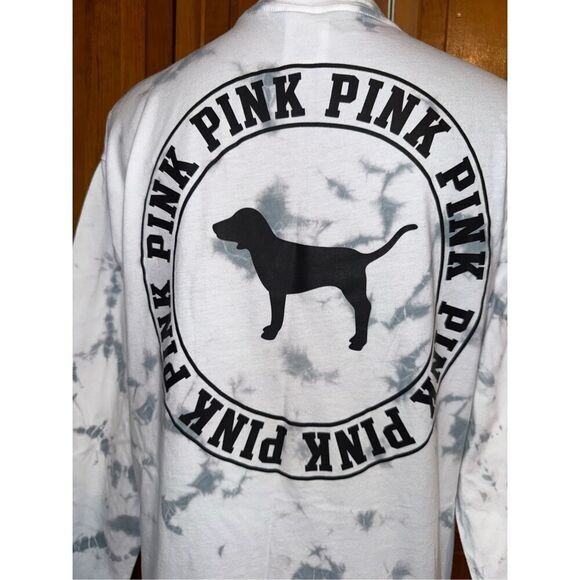 PINK Victoria’s Secret Tie Dye Long Sleeve Pocket Tee Size Small - Picture 4 of 8